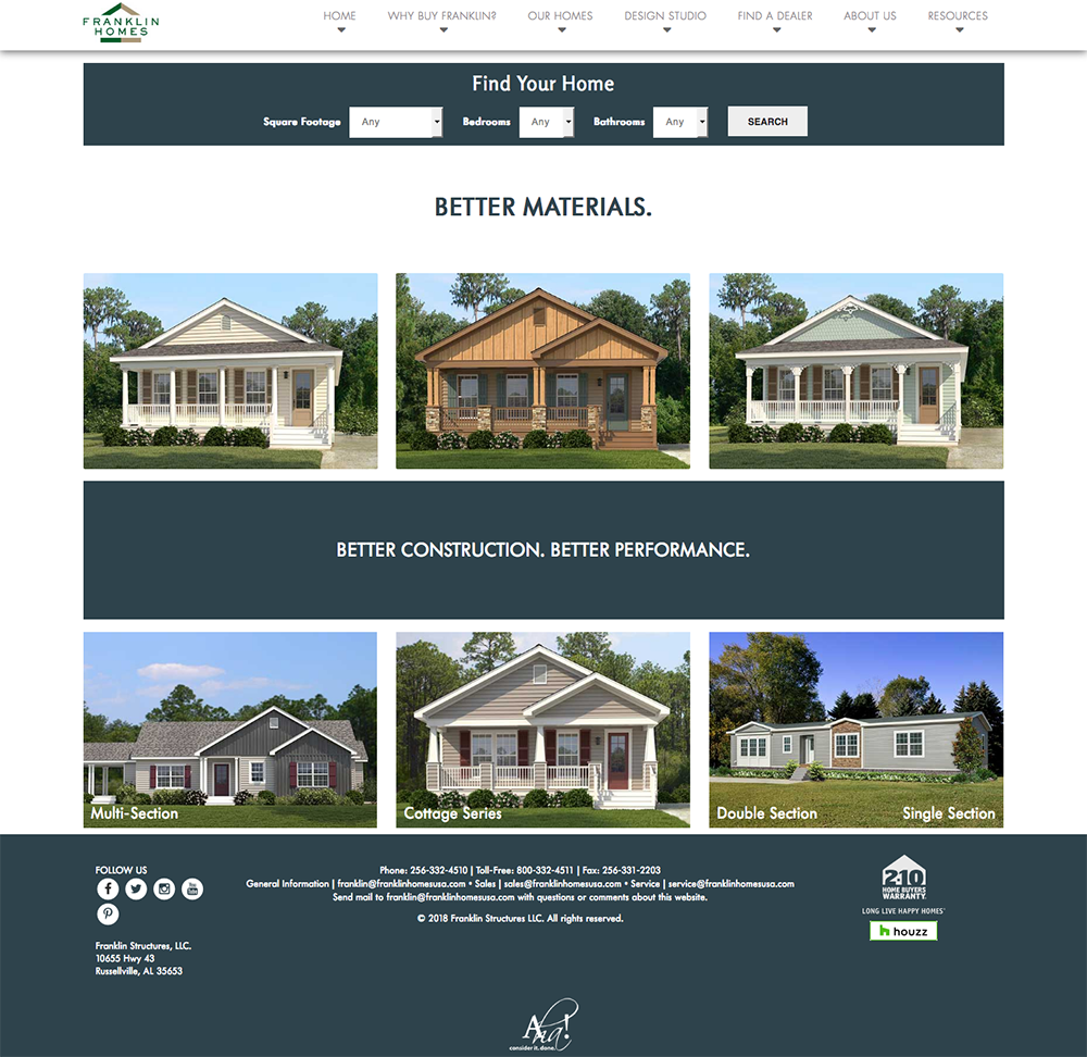 Franklin Homes website