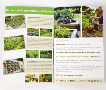 Gardens USA brochure design